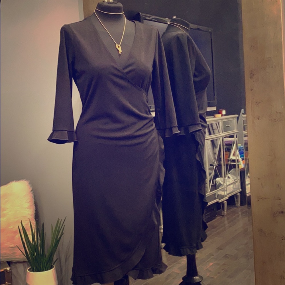 Black ruffled dress